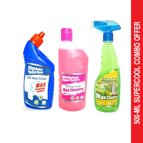Combo Disinfectant Floor Toilet Glass Cleaner Liquid500 ML DeBaction